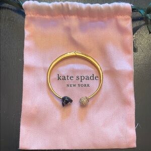 Kate Spade black cat sparkle bracelet new